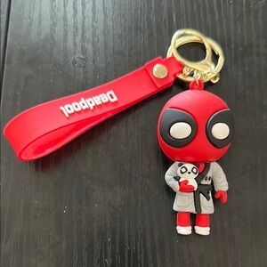 Marvel Deadpool in robe silicone keychain​